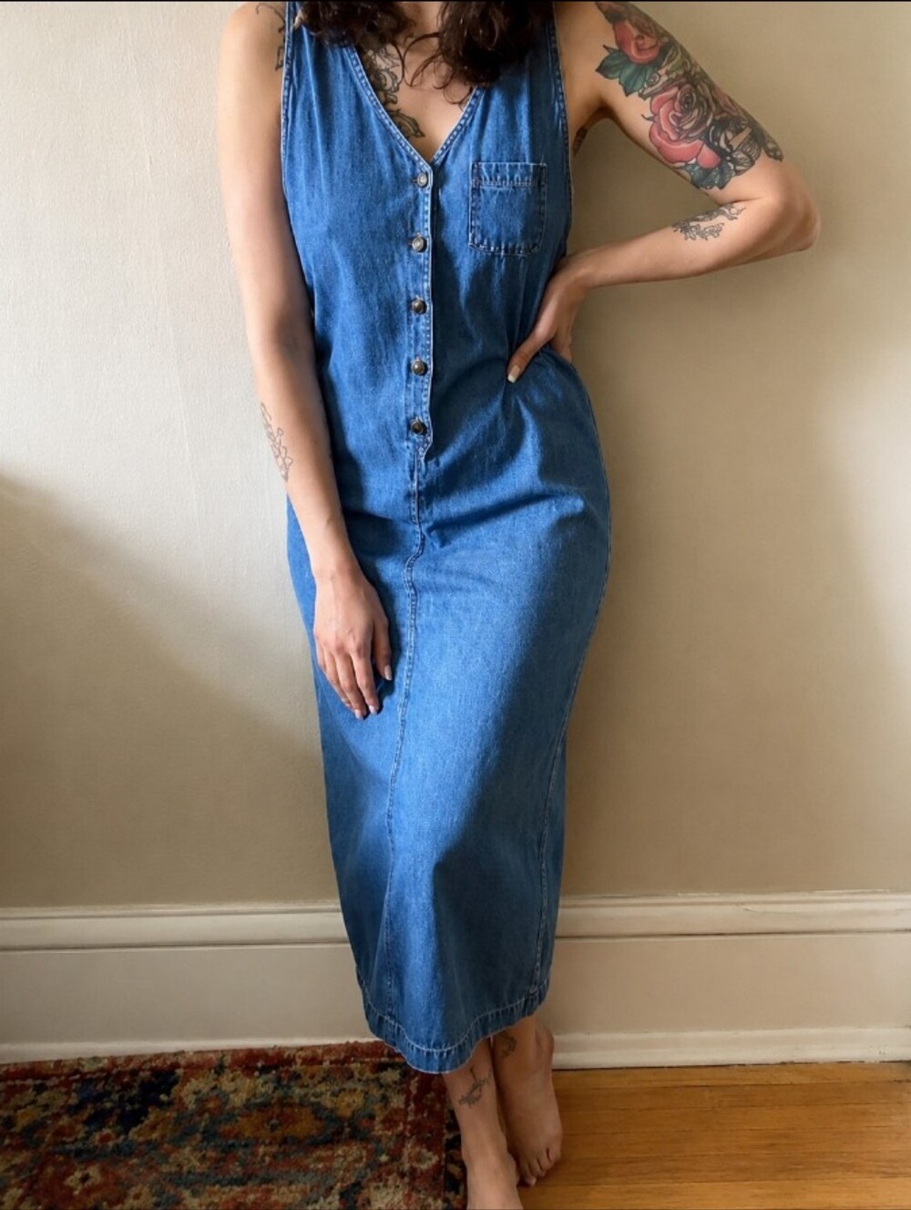 Vintage Denim Maxi Dress